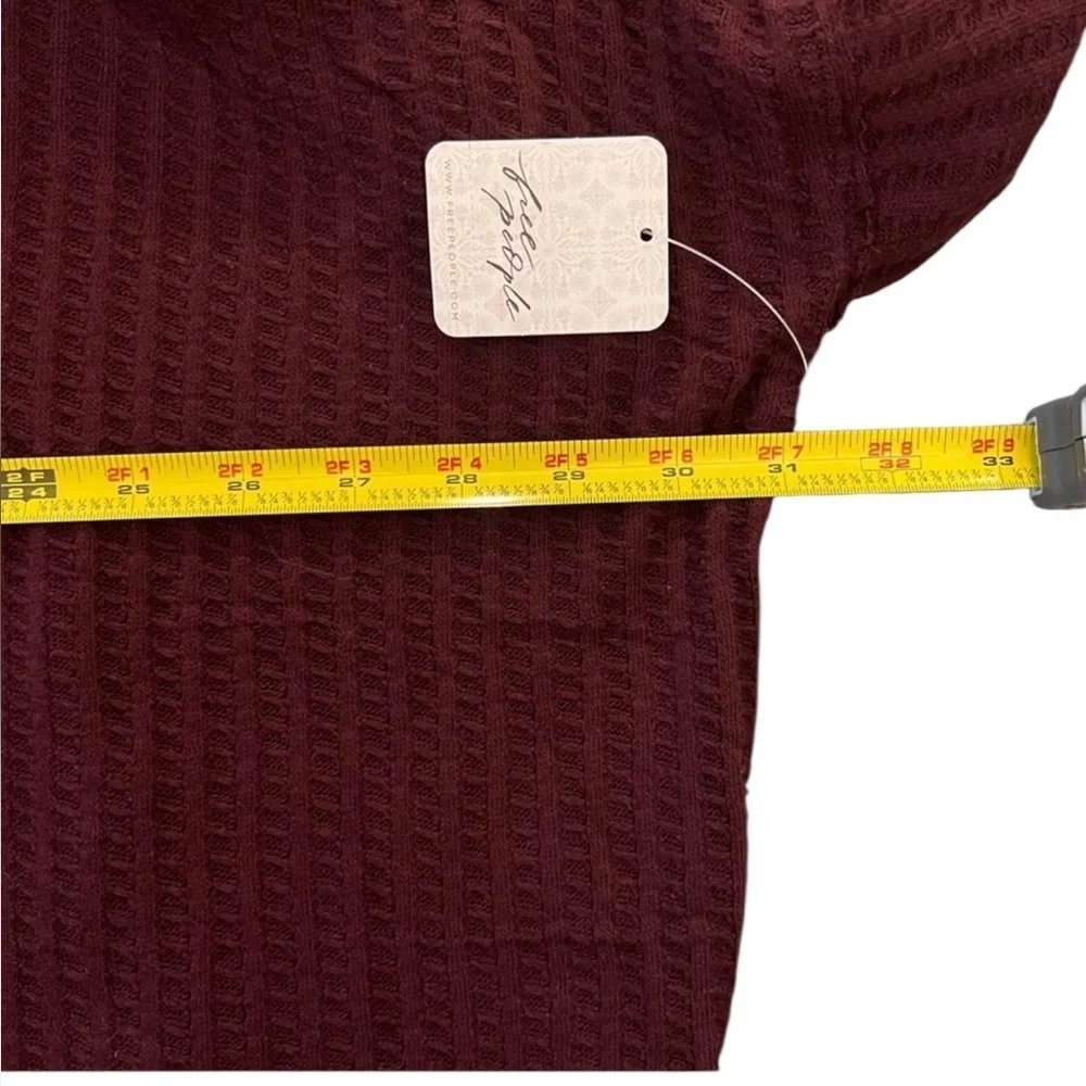 Free People Juicy Burgundy Cowl Neck Split Back Oversized Sweater Small NWT